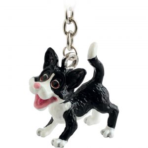 3725 Little Paws Black And White Cat Key Ring