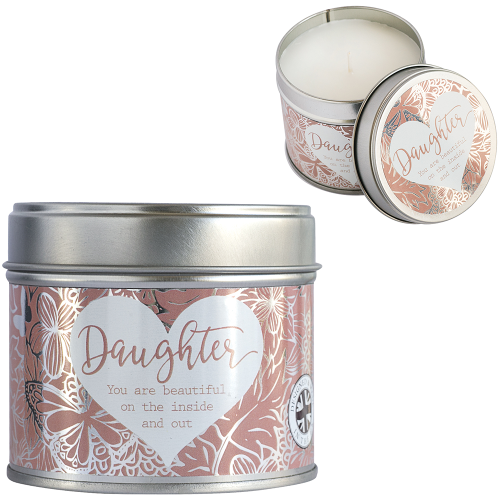 Candela In Latta 'Daughter' - Said With Sentiment, Profumo Di Lino, Cera Di Soia, Regalo - 2