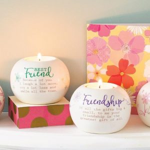 Said With Sentiment Round Ceramic Tea Light Holders