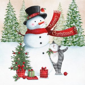 AEL03 Snowman And Cat AEL03 Snowman And Cat