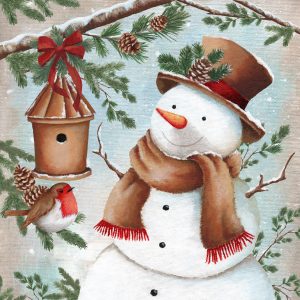 AEL07 Snowman And Birdhouse AEL07 Snowman And Birdhouse