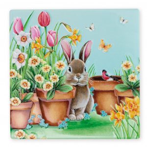 Bunny With Flower Pots Coasters B2B